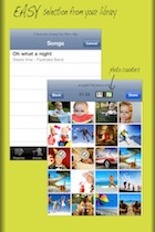 Choose photos and song